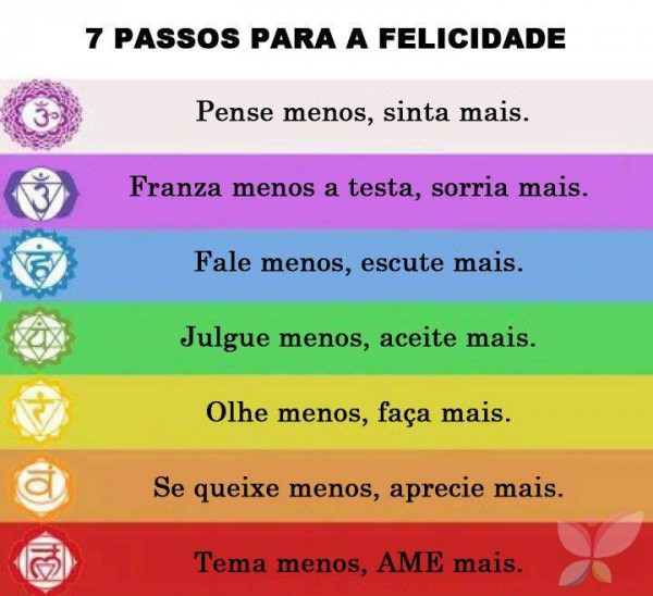 7 passos para a felicidade mensagem